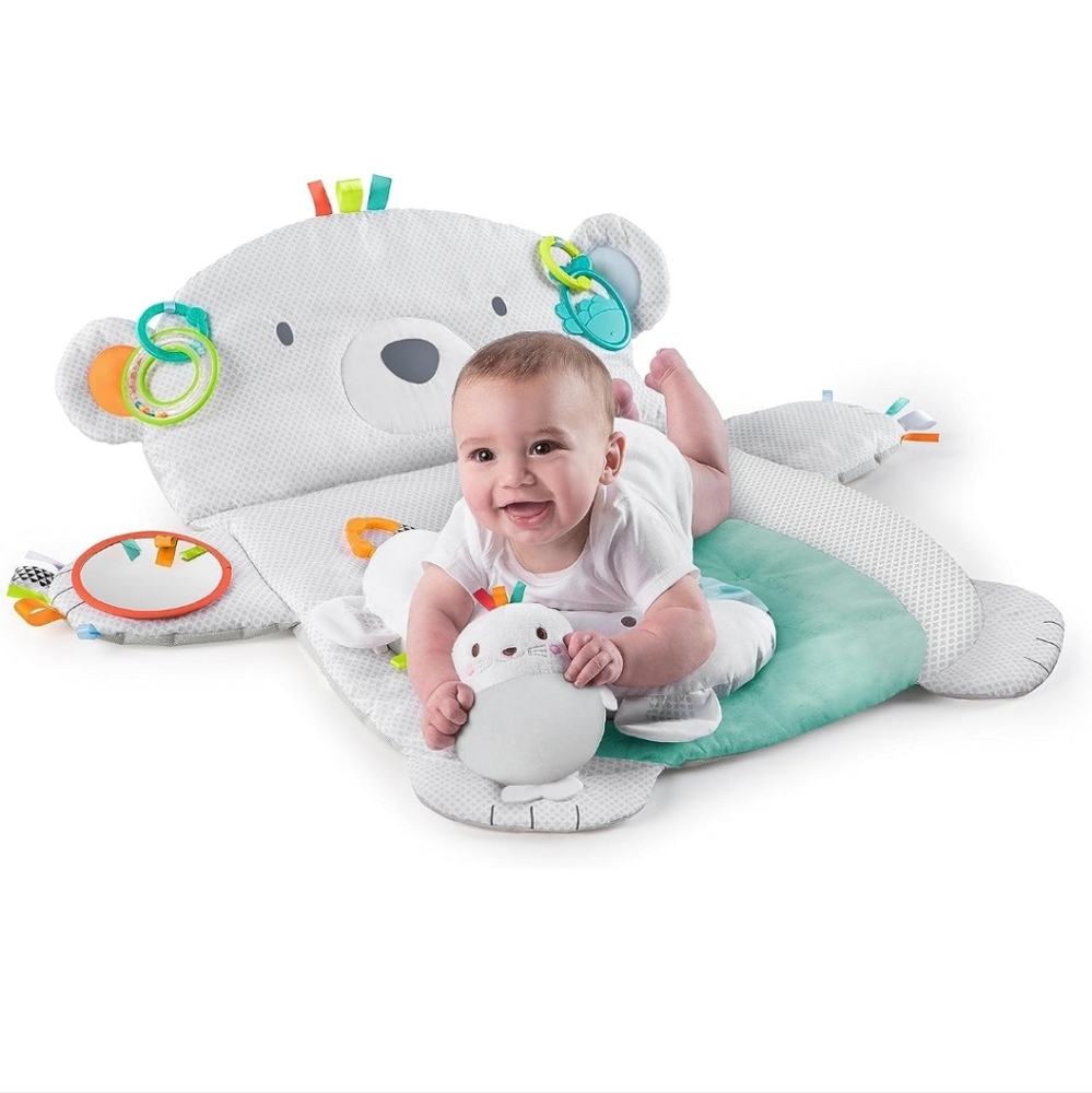 Bright Stars Tummy Time Prop Bear Play Mat 31"x33" - Picture 2 of 16